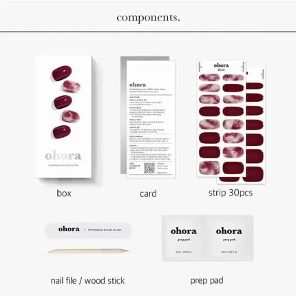 Ohora Semi Cured Gel Nail Strips N Mulberry