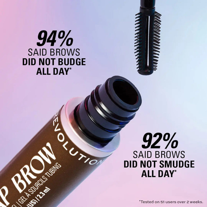 Revolution Wrap Brow Warm Medium Brown, tubing brow gel voor wenkbrauwen