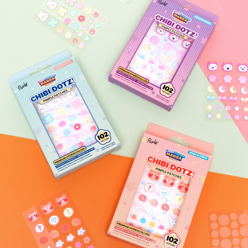 Rude Cosmetics Chibi Manga Collection Chibi Dotz! Pimple Patches Lazy Kuma, hydrocolloïde patches, foto 3 van 7
