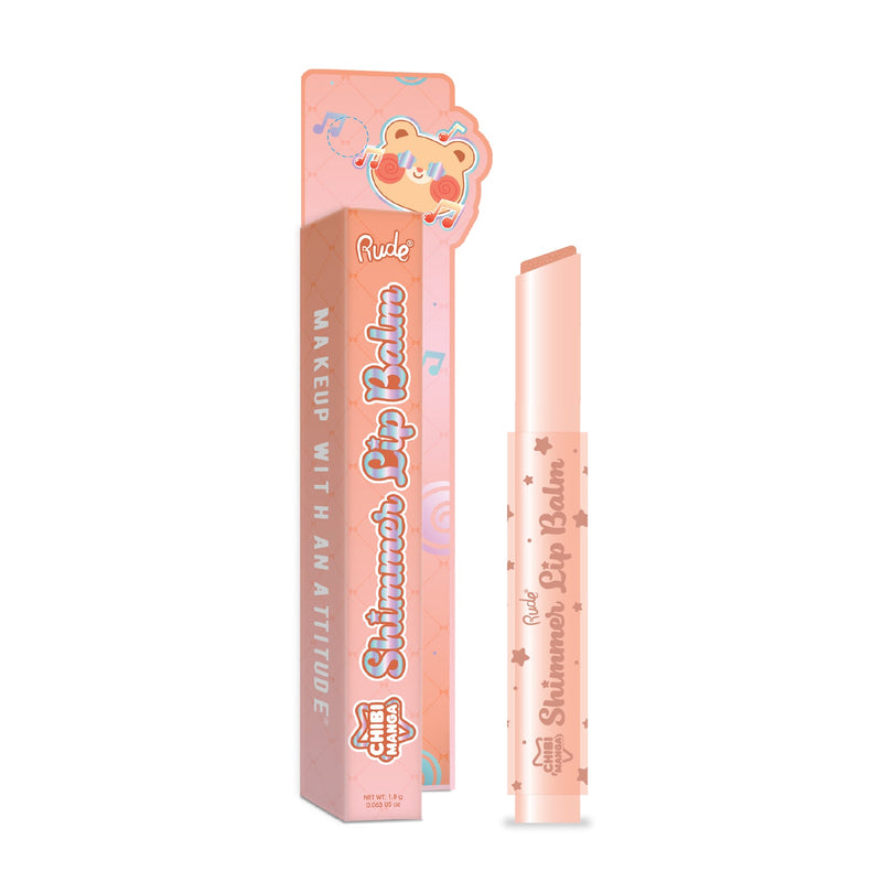 Rude Cosmetics Chibi Manga Collection Shimmer Lip Balm Caramel Cloud, hydraterende lipbalm met shimmer