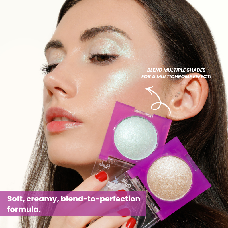 Rude Cosmetics The Glow Up! Diamond Highlighter Silver Aura, glanzende highlighter voor het gezicht, foto 3 van 6
