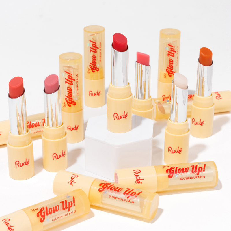 Rude Cosmetics The Glow Up! Glowing Lip Balm Sunny Glaze, hydraterende lippenbalsem met gepersonaliseerde kleur, foto 9 van 9