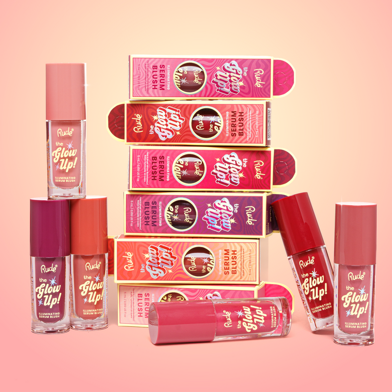 Rude Cosmetics The Glow Up! Illuminating Serum Blush Cosmic Plum, vloeibare blush, foto 6 van 7