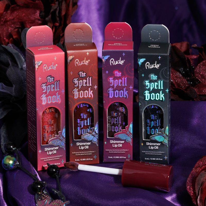 Rude Cosmetics The Spell Book Collection Shimmer Lip Oil Voidkiss, shimmer lipolie, foto 6 van 7