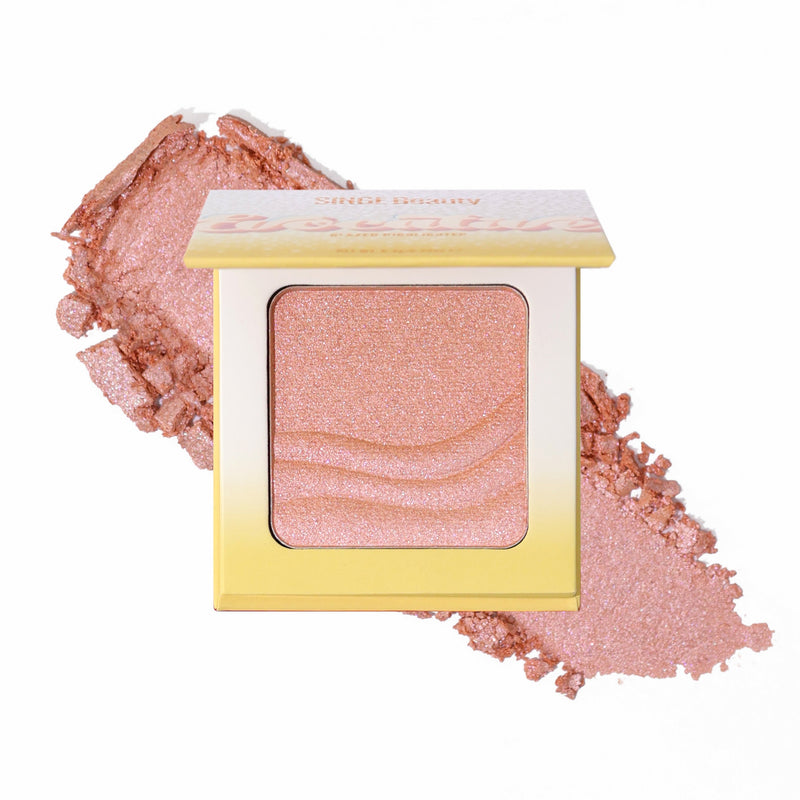 Singe Beauty Evocative Glazed Highlighter Mellow Morganite, zijdezachte highlighter met wet look finish