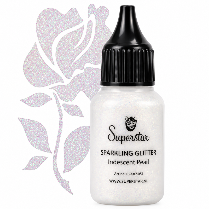 Superstar Sparkling Glitter Iridescent Pearl, losse hologram glitter in pufflesje