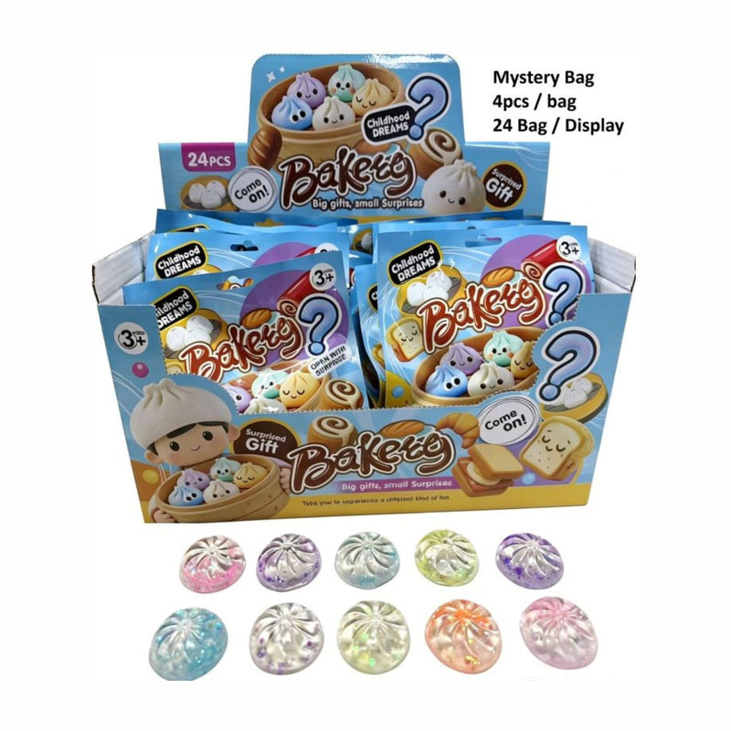 Squishy Mystery Bag Mini Dumpling Squishies 4 Pc, mystery zakje met 4 mini squishies, foto 2 van 2