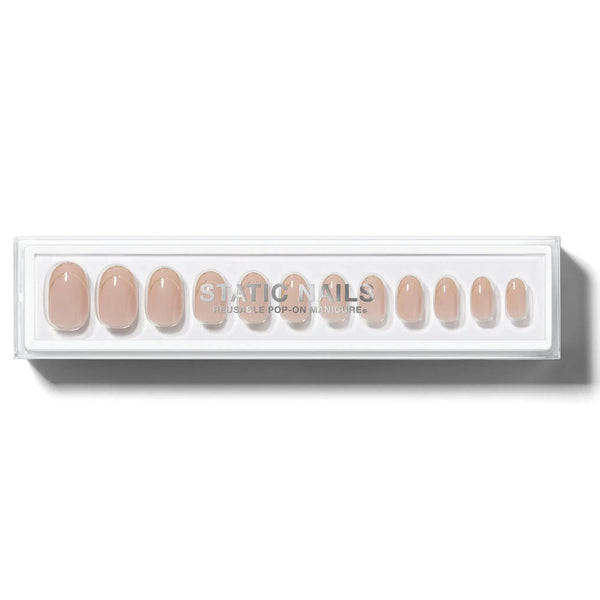 Static Nails Reusable Pop-On Manicure Double French Round