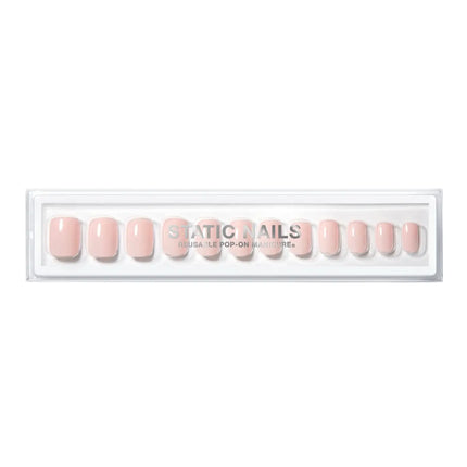 Static Nails Reusable Pop-On Manicure Milky Pink Square