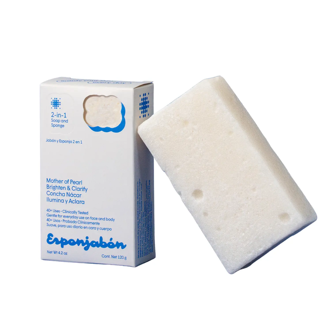 T.TAiO Esponjabon Mother Of Pearl 2-in-1 Soap And Sponge