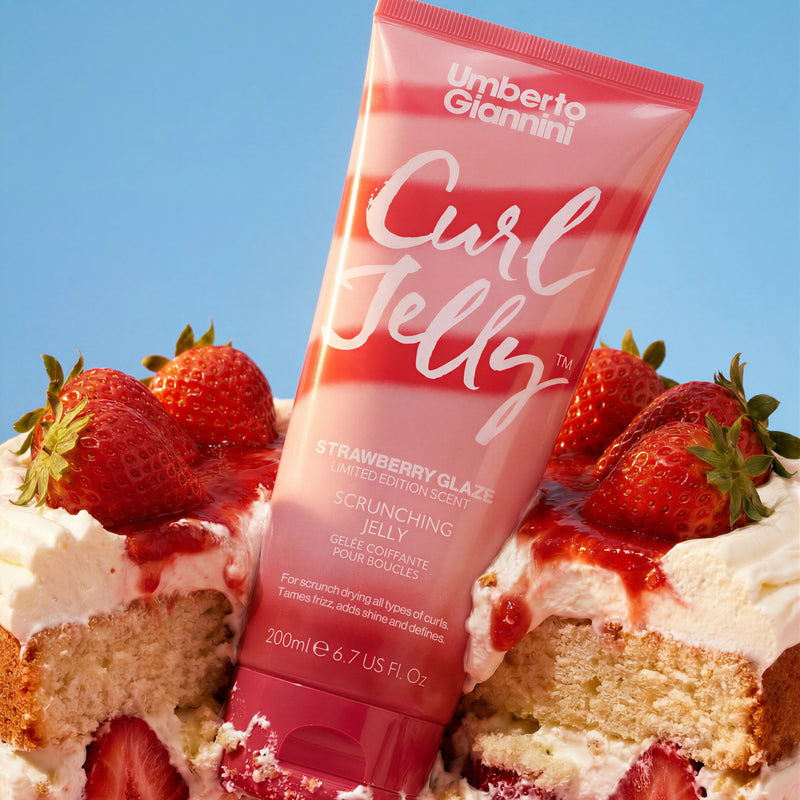Umberto Giannini Curl Jelly Scrunching Jelly Limited Edition Strawberry Glaze, haar gel met aardbeiengeur, foto 3 van 9