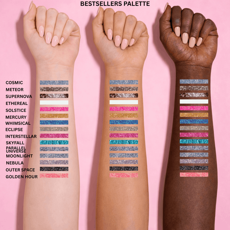 Vani Cosmetics Bestsellers Glitter Palette, oogschaduw met 18 glitters, foto 2 van 7