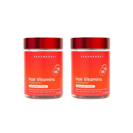 Veganboost Hair Vitamins Watermelon Gummies 2 pack
