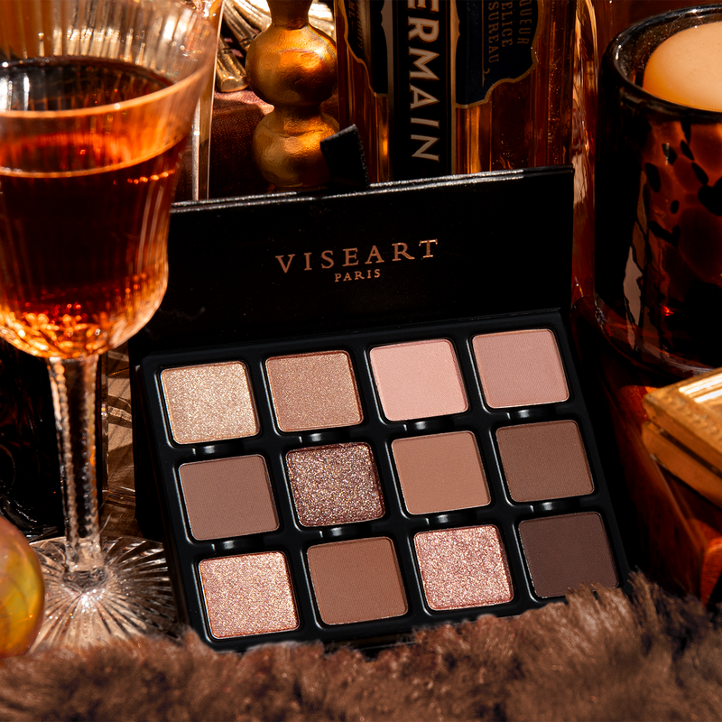 Viseart Praline Dulce Étendu oogschaduwpalette met 12 warme, aardse tinten
