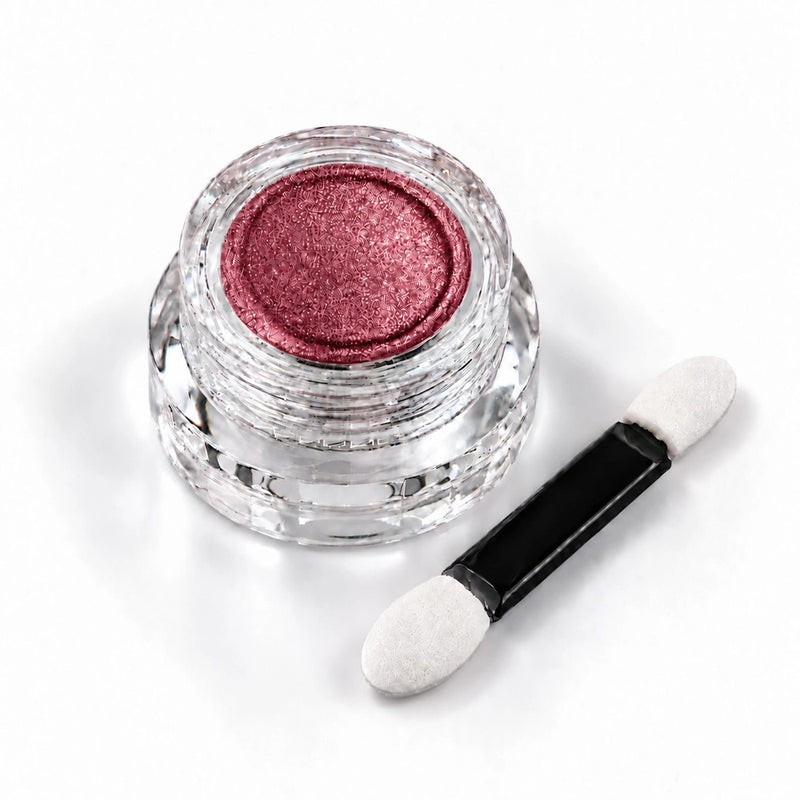 Yoshi Cat Eye Dust 3, roze nagelpoeder met groen-gouden reflecties voor cat eye en holografische effecten, foto 6 van 7