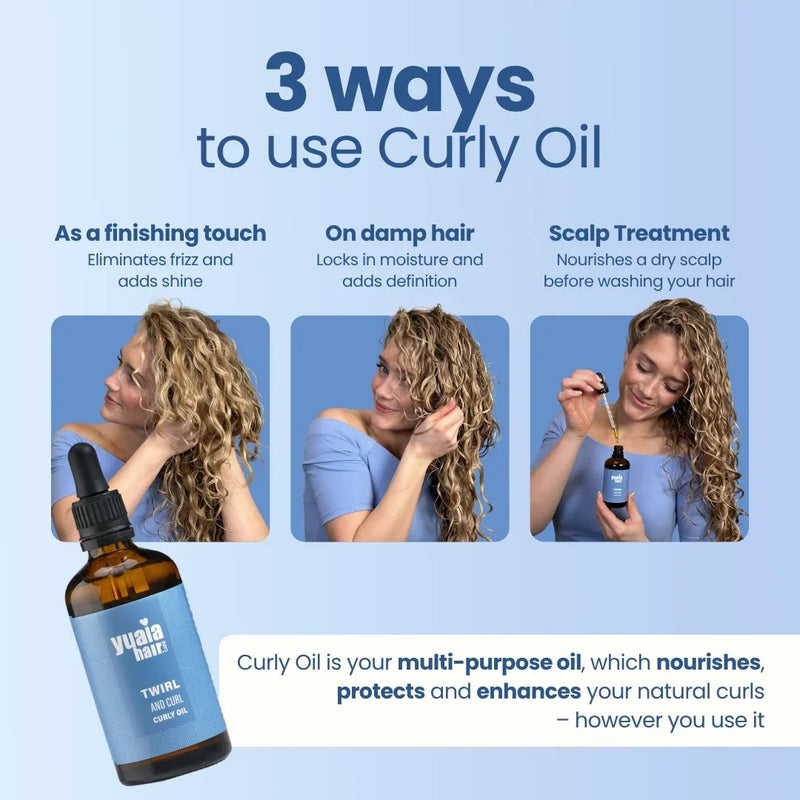 Yuaia Haircare Twirl and Curl Curly Oil, haarolie voor glanzende en gedefinieerde krullen, foto 6 van 9
