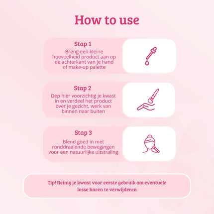 Boozyshop Pink & Rose Gold Flat Top Buffing Brush