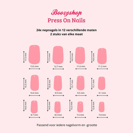 Boozyshop Press On French Nails Hot Pink / Pink
