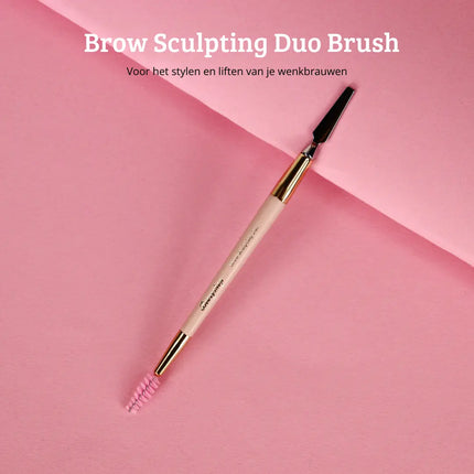 Boozyshop Soft Pink & Gold Brow Sculpting Duo Brush