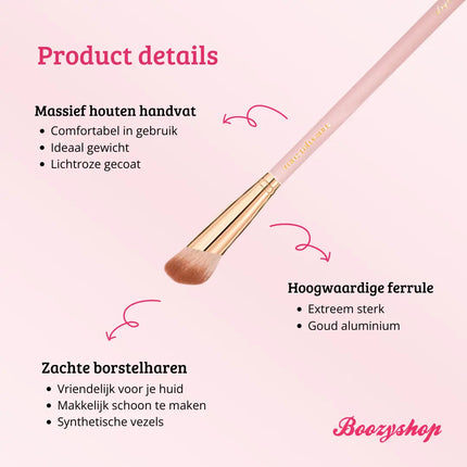 Boozyshop Soft Pink & Gold Small Angled Contour Brush